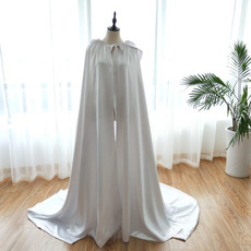 Hochzeit Schal lange Farbe Satin Kapuzenjacke Braut Mantel