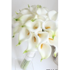 Die Braut hält eine Simulation Calla Lilie Blume Blumenstrauß Brautjungfer Blume Blumenmädchen hand