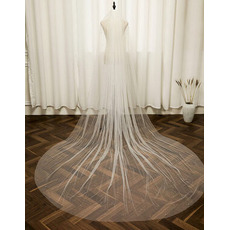 Perlen-Brautschleier großer nachlaufender Brautschleier mit Haarkamm aus glattem Garn 3 Meter lang