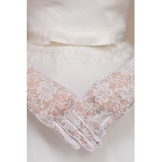 Weiß Spitze Spitze Kurze Dünne multifunktionale Hochzeit Handschuhe
