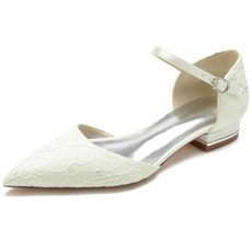 Transparente hohle Spitze elegante Pumps Bankett Hochzeit flache Schuhe Frauen