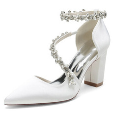 Satin Braut Brautjungfer Schuhe rosa Hochzeitsschuhe Dinner-Party Performance High Heels