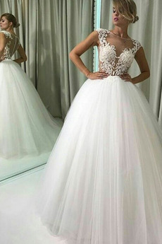 Brautkleid Applike Sexy Birneförmig Bodenlang Jahr 2019 Natürliche Taille