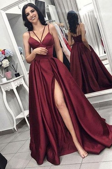 Ärmellos V-Ausschnitt Natürliche Taille Formell Herbst Ballkleid