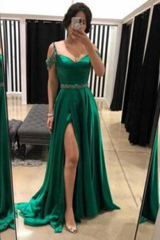 Abendkleid Sexy Natürliche Taille Ärmellos Perlengürtel Birneförmig