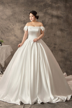 Brautkleid Satin Wickeln Sie die Rotatorenmanschette Schulterfrei