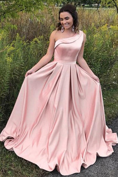 Ballkleid Lange Ein Schulter Drapierung Elegant A-Linie Natürliche Taille