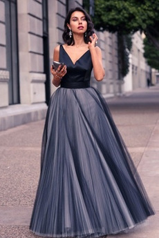 Reißverschluss Sommer Natürliche Taille Satin A-Linie Abendkleid