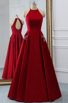 Juwel Knöchellang edel Satin Natürliche Taille Frühling Ballkleid