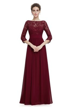 Spitzen-Overlay 3/4 Länge Ärmel Sommer T-Shirt Spitze Chiffon Abendkleid