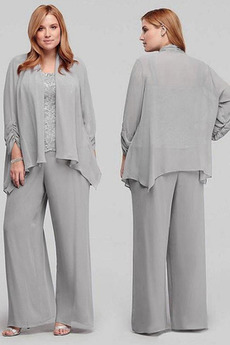 Natürliche Taille Hoch Überdachte 3/4 Länge Ärmel Rechteck Spitze Hosenanzug Kleid