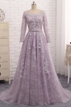 Spitzen-Overlay Lange Spitze Schaufel Reißverschluss Abendkleid
