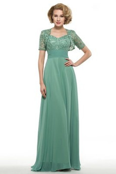 Spitzen-Overlay Kurze Ärmel Drapierung Elegant Empire Taille Brautmutterkleid