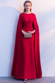 Abendkleid Juwel Hoch Überdachte Elastischer Satin Drapierung
