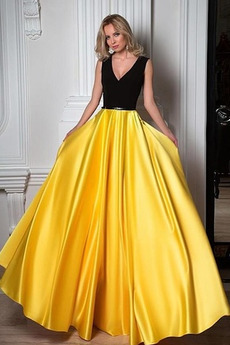 Elastischer Satin A-Linie Frühling Lange Elegant Reißverschluss Ballkleid