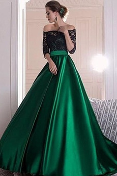 3/4 Länge Ärmel Birneförmig Natürliche Taille Formell Ballkleid