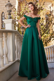 Ärmellos Bodenlang Frühling A-Linie Schulterfrei Vintage Ballkleid