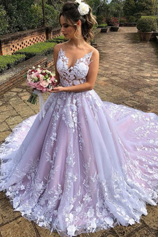 Brautkleid Halle Ärmellos Natürliche Taille Sweep Zug Rosendekor