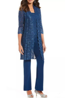 T-Shirt Spitze Jahr 2019 Spitzen-Overlay Schaufel Chiffon Brautmutterkleid
