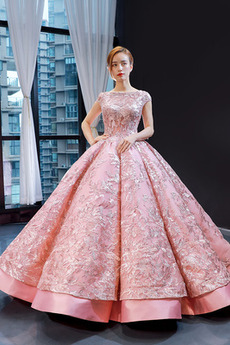 Ballkleid Formell Bodenlang A-Linie Applike Satin bandage