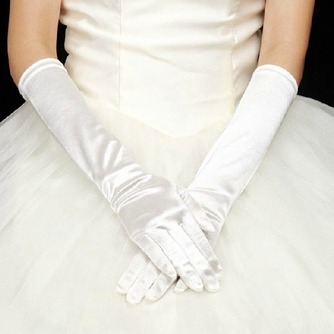 Volle finger Schwarz Lange Geeignete Elastischer Satin Warm Hochzeit Handschuhe - Seite 1