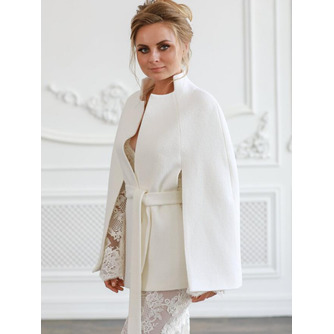 Hochzeitsmantel, Brautjacke, Brautmantel, Hochzeitsjacke, Hochzeit vertuschen, weißer Mantel, Winter-Elfenbeinjacke, Poncho - Seite 6