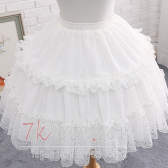 Lolita Gaze Petticoat, Weiß/Schwarzer Petticoat, Kurzer Petticoat, Hochzeitspetticoat, Partypetticoats, Länge 47cm - Seite 4