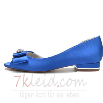 Hochzeitsschuhe für die Braut Low Heels Strass Brautschuhe Satin Abendgesellschaft Prom Schuhe - Seite 4