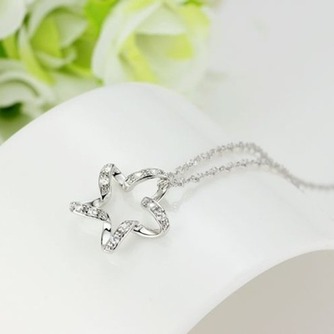 Schlüsselbein Frauen Silber fünf-Spitzen Stern eingelegten Diamant Halskette & Anhänger - Seite 2