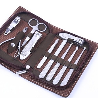 Reißverschluss-Tasche 9 Stücke Festival Top Edelstahl PU Leder Case Nail Clippers - Seite 3