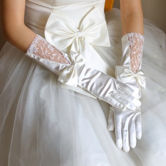 Transluzent Volle finger Glamouröse Spitze Frühling Hochzeit Handschuhe - Seite 1