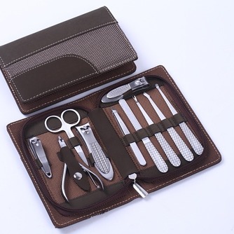 Reißverschluss-Tasche 9 Stücke Festival Top Edelstahl PU Leder Case Nail Clippers - Seite 1