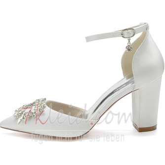 Stiletto Sandalen wasserdicht Strass Satin Braut Hochzeit Party Mode Schuhe - Seite 3