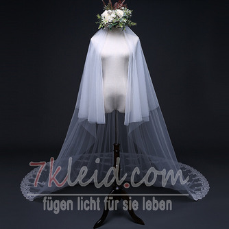 Hochzeit verlängerte exquisite Schleimschleimschleiung Brautspitzen Schleier Kathedrale Schleier - Seite 5