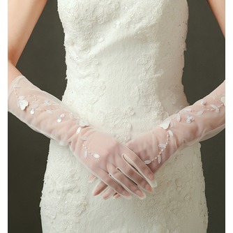 Sexy Transluzent Herbst Volle finger Lange Schatten Hochzeit Handschuhe - Seite 1