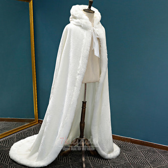 Winter Kapuze langen Mantel warmen Plüsch Schal weißen dicken Mantel - Seite 3