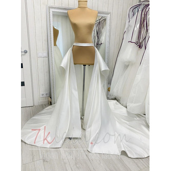 Satinzug für Hochzeitskleid Abnehmbarer Brautüberrock mit Hochzeitszug - Seite 1