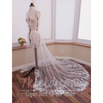 Abnehmbarer Brautrock für die Hochzeit Offener abnehmbarer Brautzug mit Spitze - Seite 3
