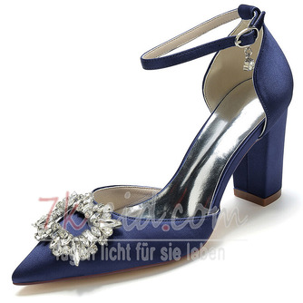 Stiletto Sandalen wasserdicht Strass Satin Braut Hochzeit Party Mode Schuhe - Seite 10