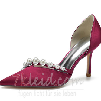 Seidensatin Strass Hochzeitsschuhe Seite hohl Fischmaul Hochzeitsschuhe - Seite 11