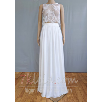 Einfacher Hochzeitskleid-Skir Boho-Hochzeitsrock Eleganter Hochzeitsrock Frauen-Chiffon-Rock - Seite 3