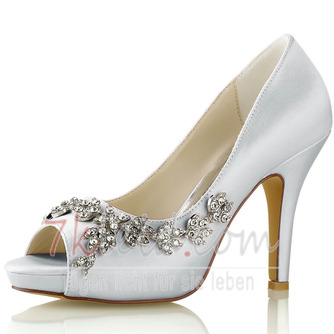 Damen Hochzeitsschuhe Hochzeit Glitter Crystal Pailletten Jeweled Wedding Heels Brautschuhe Strass Crystal High Heel Stiletto Heel Peep Toe - Seite 13