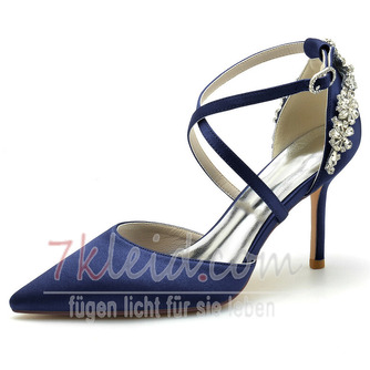 Stiletto Satin Hochzeitsschuhe Große Hochzeitsschuhe Bankettkleid Einzelschuhe - Seite 9