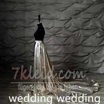 Pailletten Zugrock abnehmbarer Rockzug Goldkleid Braut abnehmbarer Rock Hochzeitskleid benutzerdefinierte Größe - Seite 2