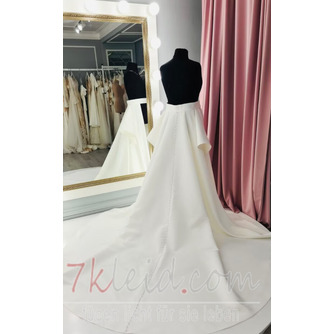 Satinzug für Hochzeitskleid Abnehmbarer Brautüberrock mit Hochzeitszug - Seite 6