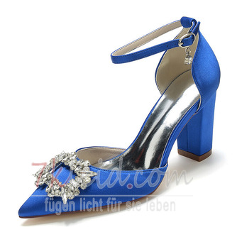 Stiletto Sandalen wasserdicht Strass Satin Braut Hochzeit Party Mode Schuhe - Seite 6