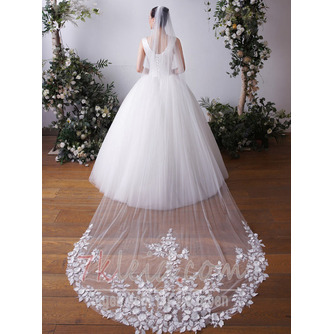 Dreidimensionaler Blütenblattschleier 3 Meter langer Kapellenschleier Braut Hochzeitsschleier - Seite 2