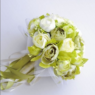 Weiße Kamelie grün koreanische Braut Simulation Blumen für die Hochzeit in der hand - Seite 1