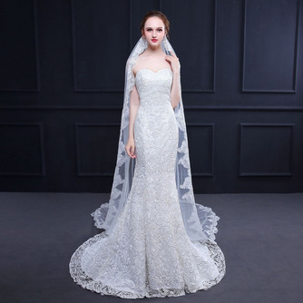 Langer Spitzenschleier bestickt Schwanz Schleier Schleier Hochzeit 3M - Seite 3