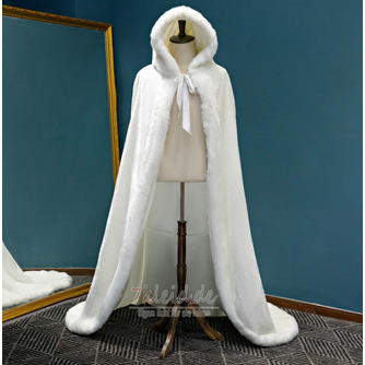Winter Kapuze langen Mantel warmen Plüsch Schal weißen dicken Mantel - Seite 1